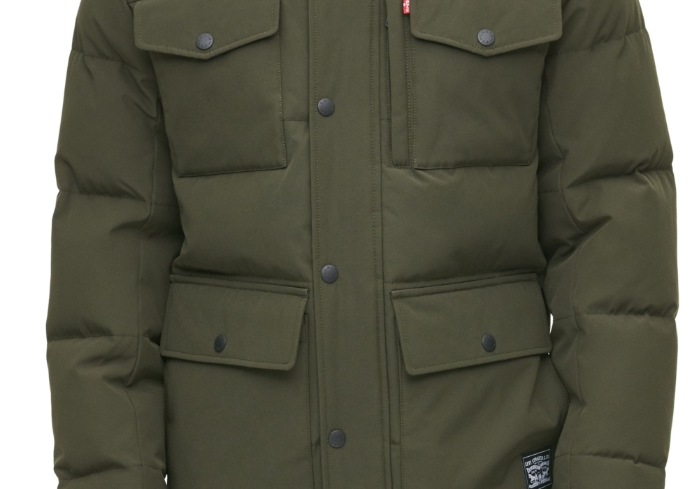 Zara Men Green Quilted Parka Hoody Jacket Size M