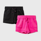 Toddler Girls' 2pk Adaptive Knit Shorts Cat & Jack Black and Pink Size 3T