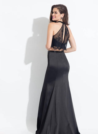 Rachel Allan - Lace Stretch Satin Two-piece Gown