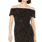 28Th & Park Women's Velvet Off The Shoulder Dress Brown Size 10