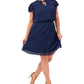 MSK Women's Smocked Waist Tiered Chiffon Dress Blue Size 3X