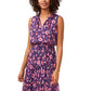 MSK Women's Sleeveless Tie Neck Tiered Maxi Dress Purple Size Medium