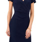 MSK Women's Surplice Sheath Dress Blue Size Large