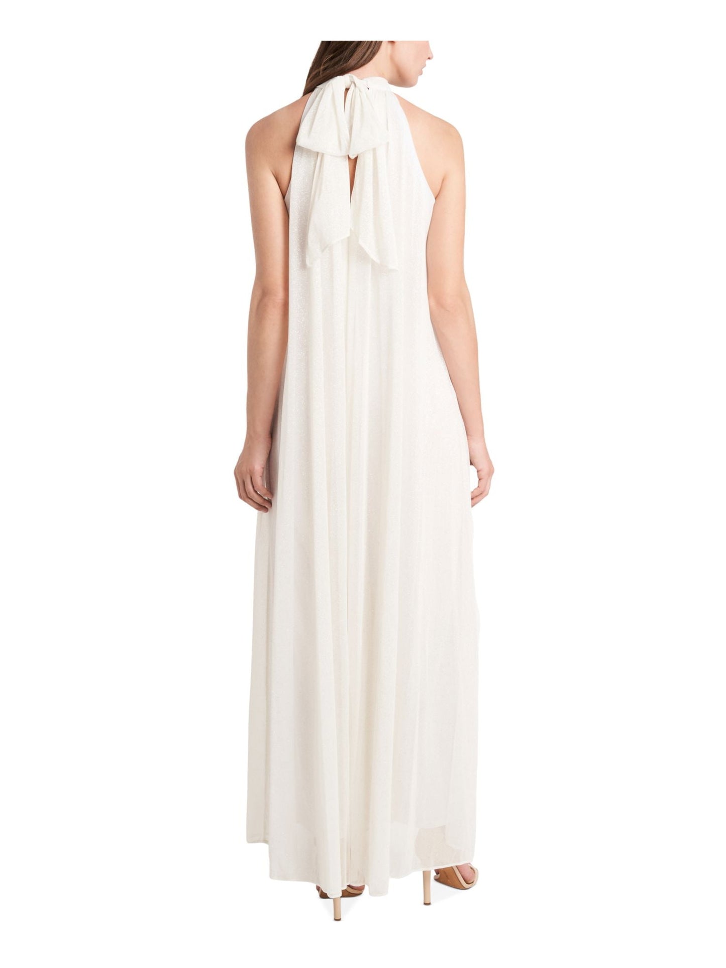 Msk Petite Glitter-Mesh Halter Jumpsuit Size Petite