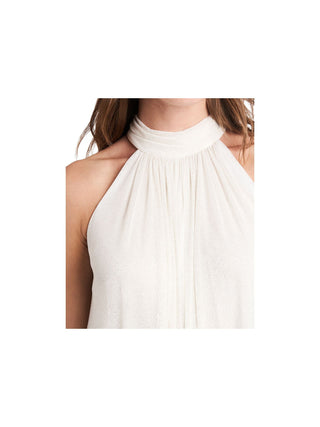 Msk Petite Glitter-Mesh Halter Jumpsuit Size Petite