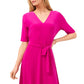 MSK Women's V Neck Midi Dress Pink Size X-Large