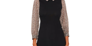 MSK Women's Printed Midi Sweaterdress Black Size Small