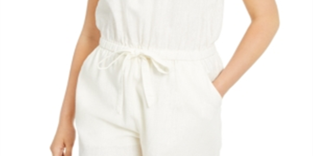 Be Bop Junior's Halter Neck Romper White Size X-Large