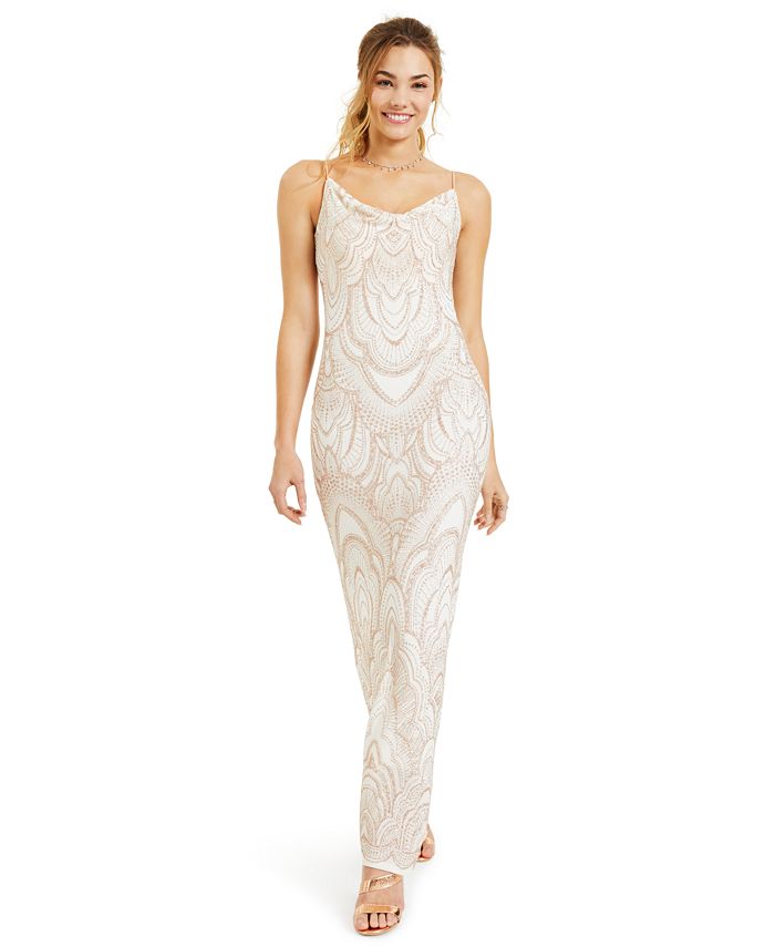 Jump Apparel Women's Glitter Gown White Size 3