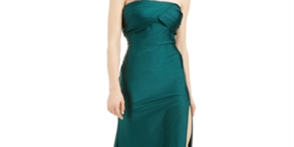 Jump Junior's Ruched Strapless Gown Green Size 0