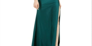 Jump Junior's Ruched Strapless Gown Green Size 0