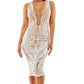 Bebe Women's Sequined Illusion Bodycon Midi Dress White Size X-Large