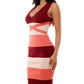 Bebe Women's Colorblocked Bandage Dress Pink Size Large