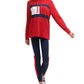 Tommy Hilfiger Women's Sport Colorblock Lightweight Flag T-Shirt Red Size Medium