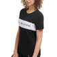 Tommy Hilfiger Women's Sport Colorblocked Logo T-Shirt Black Size Small