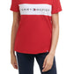 Tommy Hilfiger Women's Sport Colorblocked Logo T-Shirt Red Size X-Large
