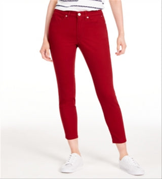 Tommy Hilfiger Women's Tribeca Skinny Cropped Jeans Red Size 4