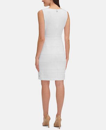 Tommy Hilfiger Women's Circle Trim Dress White Size 14