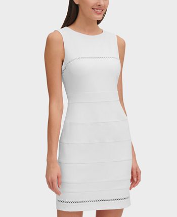 Tommy Hilfiger Women's Circle Trim Dress White Size 14