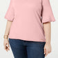 Tommy Hilfiger Women's Cotton Flared Sleeve Top Pink Size 0X