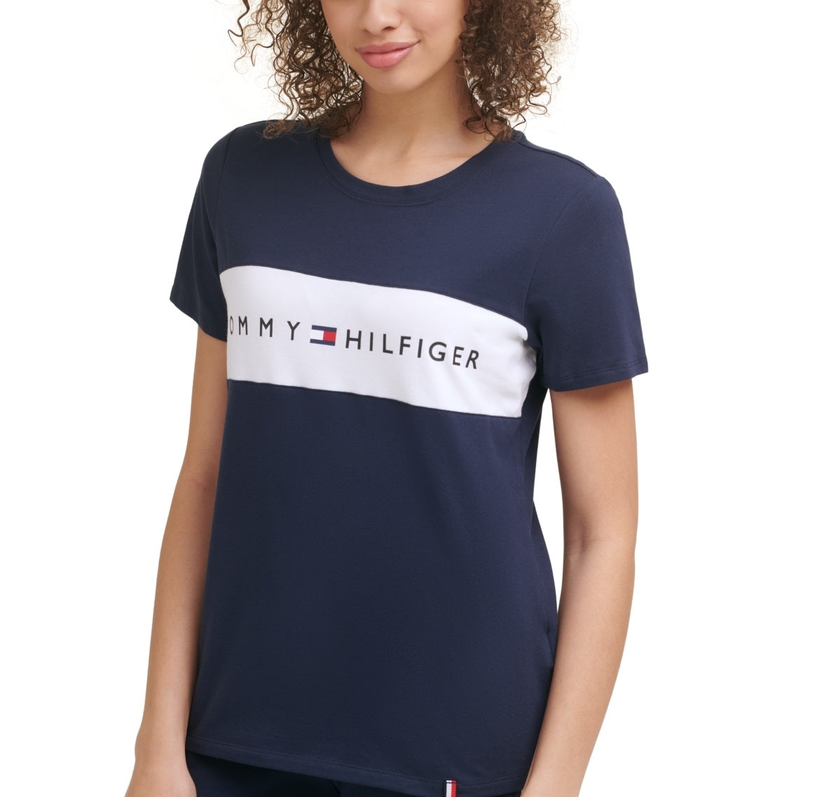 Tommy Hilfiger Women's Sport Colorblocked Logo T-Shirt Blue Size X-Large