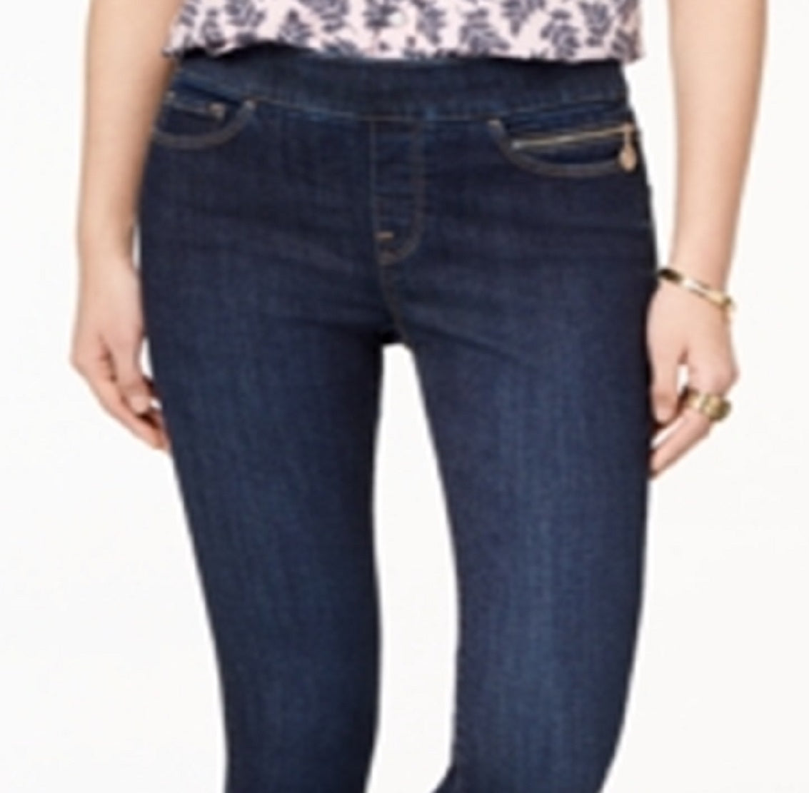 Tommy Hilfiger Women's Denim Pocketed Pull On Slimming Skinny Jeans Blue Size 12