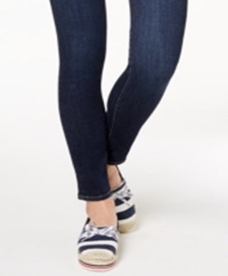 Tommy Hilfiger Women's Denim Pocketed Pull On Slimming Skinny Jeans Blue Size 12