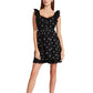 Betsey Johnson Women's Embroidered Daisy Voile Lace Up Fit & Flare Dress Black Size 14