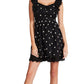 Betsey Johnson Women's Embroidered Daisy Voile Lace Up Fit & Flare Dress Black Size 2