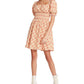 Betsey Johnson Women's Cotton Printed Fit & Flare Dress Orange Size Large