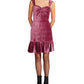 Betsey Johnson Women's Velvet Knee Length Sheath Dress Pink Size Large