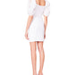Betsey Johnson Women's Smocked Sleeve Bodycon Dress White Size Medium