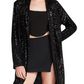Steve Madden Show Stopper Sequin Duster Jacket Black