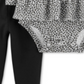 Carter's Baby Girls 2 Pc Leopard Print Bodysuit & Bow Leggings Cotton Set Black Size 24M