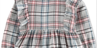 Carter's Baby Girl's Plaid Twill Dress Gray Size 3MOS
