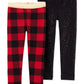 Carter's Toddler Girl's 2 Pk Buffalo Check & Sparkle Fleece Leggings Black Size 3T