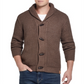 Weatherproof Vintag Men's Ribbed Cardigan With Toggles Brown Size Medium