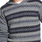 Vintage Men's Jacquard Knit Sweater Hooded Blue Size X-Large