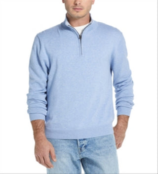 Weatherproof Vintage Men's Cotton 1/4 Zip Pullover Sweater Blue Size Large