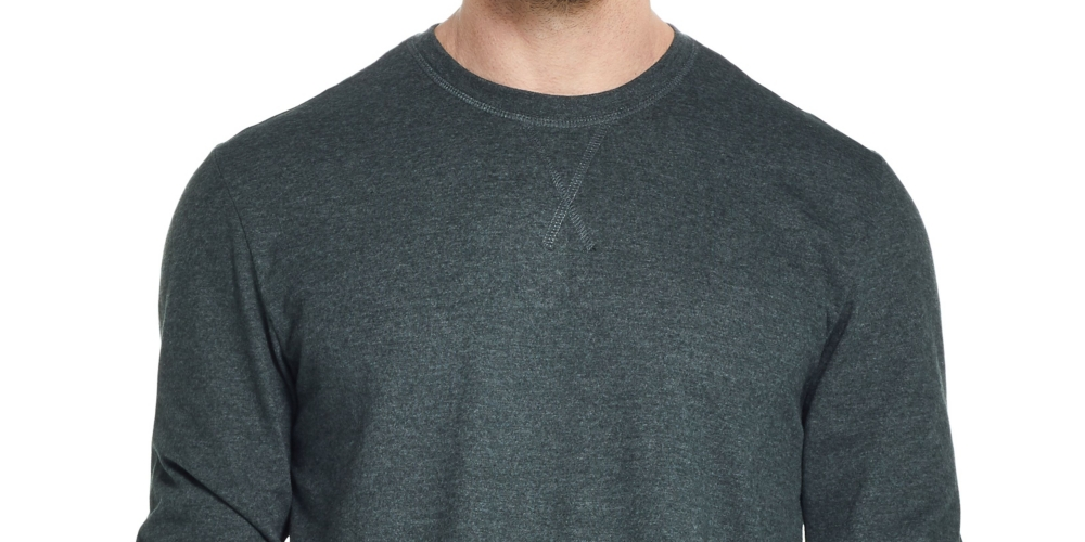 Weatherproof Vintage Men's Long Sleeve Brushed Jersey Crew Neck T-Shirt Green Size Large