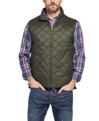 Weatherproof Vintage Men's Diamond Quilted Vest Green Size Small