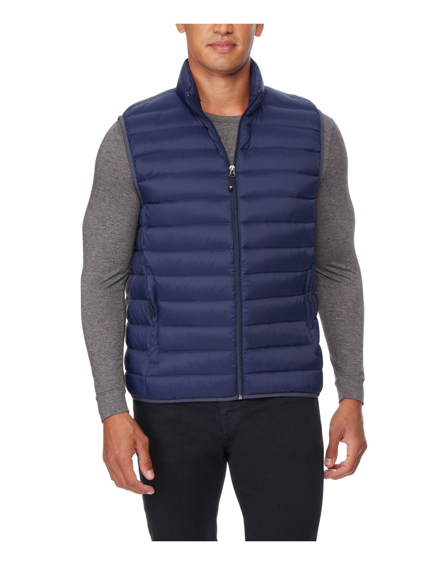 32 Degrees Men's Lightweight Stand Collar Full Zip Vest Blue Size X-Large