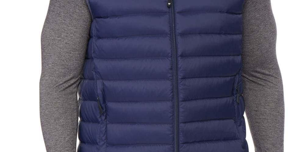 32 Degrees Men's Lightweight Stand Collar Full Zip Vest Blue Size X-Large