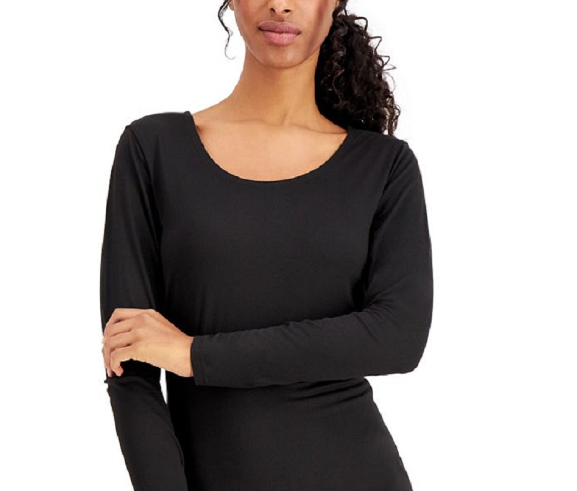 32 Degrees Women's Base Layer Scoop Neck Top Black Size Small
