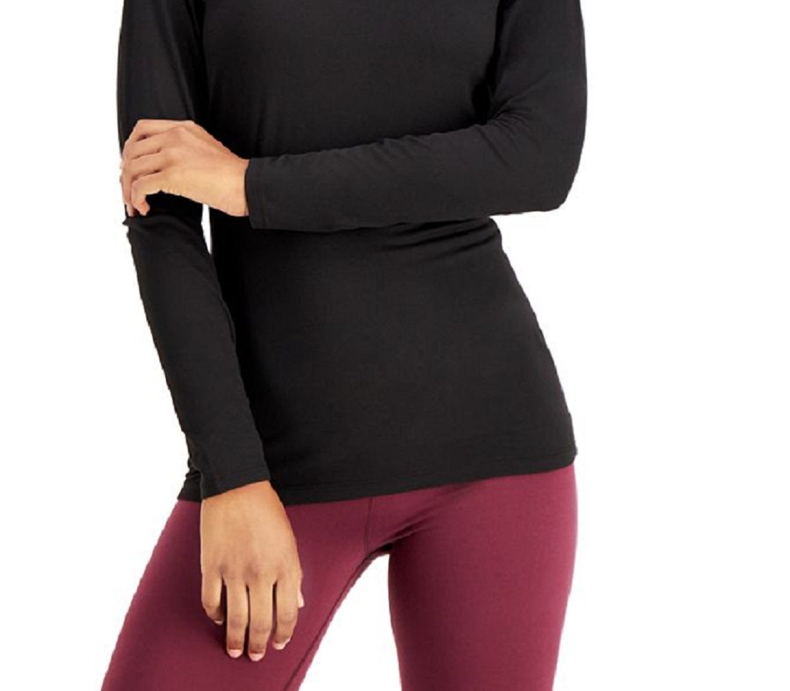 32 Degrees Women's Base Layer Scoop Neck Top Black Size Small