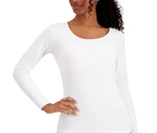 32 Degrees Women's Base Layer Scoop Neck Top White Size Large