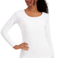 32 Degrees Women's Base Layer Scoop Neck Top White Size Large