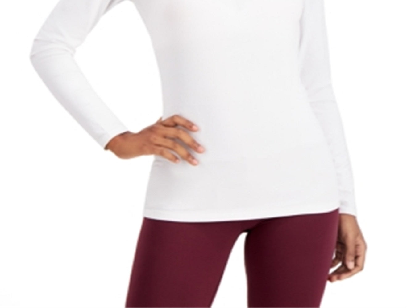 32 Degrees Women's Base Layer Scoop Neck Top White Size Large