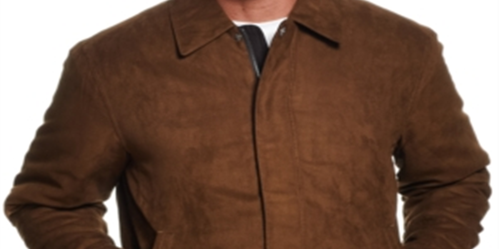 Weatherproof Vintage Men's Woven Bomber Jacket Brown Size Large