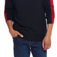 Weatherproof Vintage Men's Racing Stripe Turtleneck Sweater Black Size Large